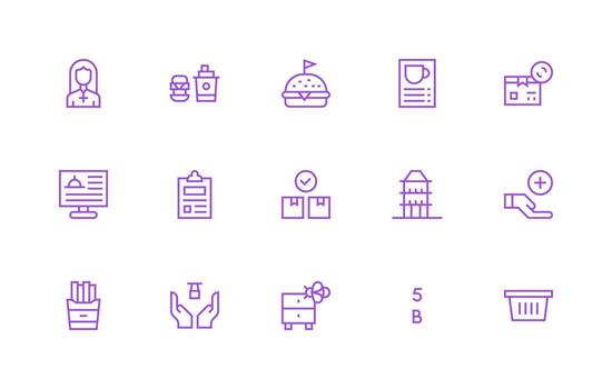 Order Set with 15 Regular Line Icons Web Icon Collection vector