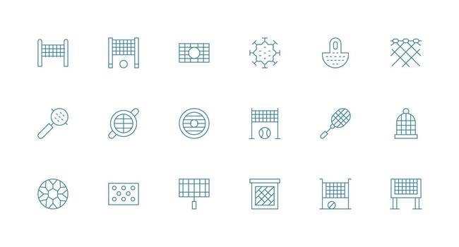 18 Icons for Mesh in Minimal Line Format Neatly Designed Icons for Web Platforms vector