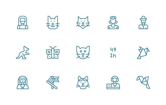 15 regular línea vectores para lineal tema esencial íconos para rápido ui edificio