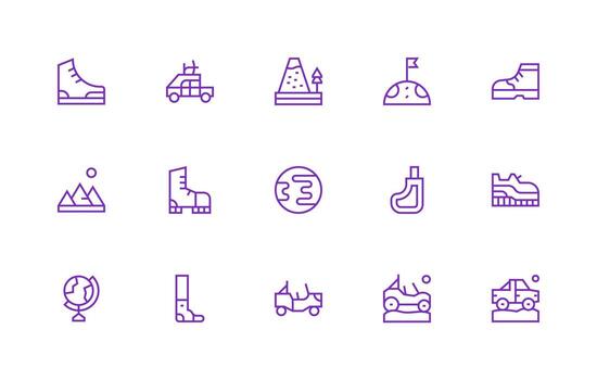 Terrain Icon Collection with 15 Regular Line Designs Full Icon Library for UI Designers vector