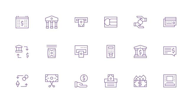 18 Minimal Line Vectors for Withdrawal Theme Essential Icons for Rapid UI Building