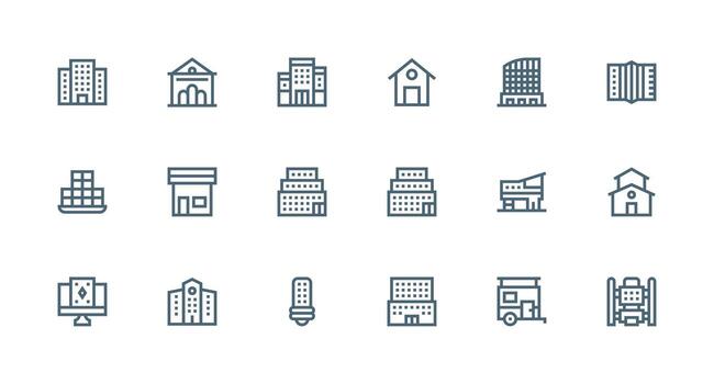 Windows including 18 Strong Stroke Line Illustrations Well-Structured Icons for Creative Use vector