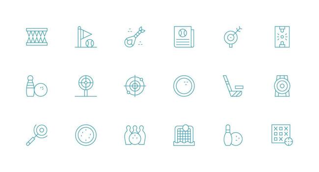 18 Minimal Line Style Icons from Scoring Collection Scalable Icon Pack vector