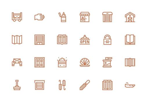 24 Thick Line Line Icons for Open Graphics Interface Icon Collection for Daily Projects vector