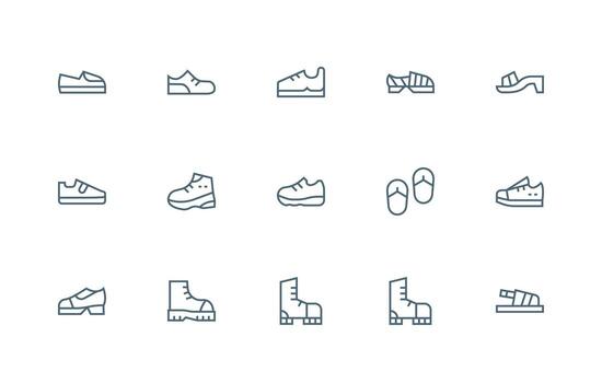 15 Regular Line Icons for Sole Graphics Sharp Icons for Presentations vector