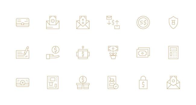 Minimal Line Icons from Banking Set with 18 Vectors Organized Icon Pack for Quick Access