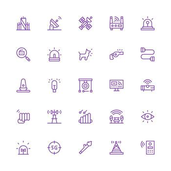 medio carrera contorno íconos desde señal conjunto con 25 vectores de múltiples fines icono paquete para plantillas