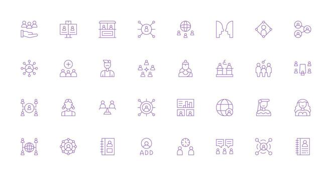 Thin Line Icons from People Set with 32 Vectors High-Resolution Icons for Any Platform