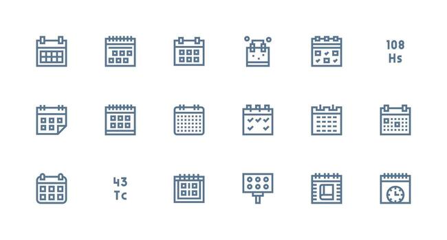 18 Strong Stroke Line Icons for Events Graphics Modern Icon Set vector