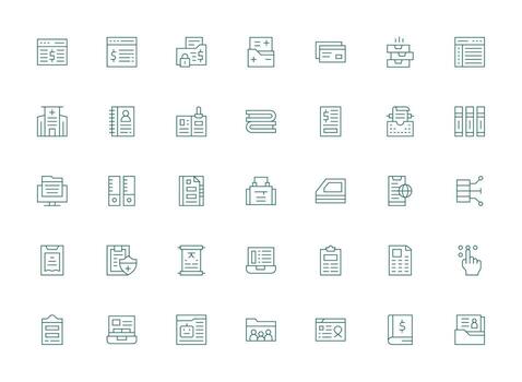 Records featuring 35 Icons in Light Line Design Complete Icon Set for Mobile Apps vector