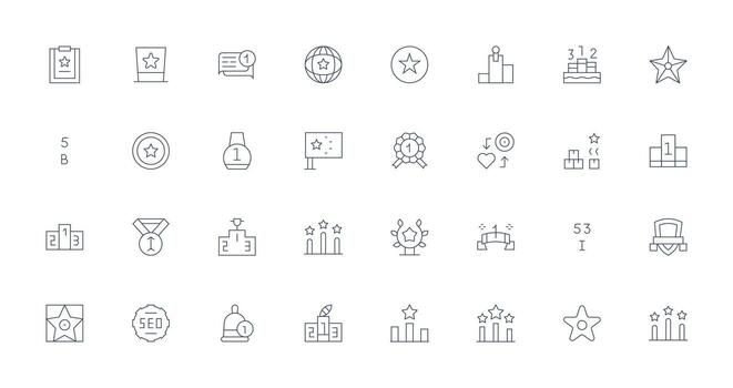 Ranking including 32 Thin Line Illustrations Neatly Designed Icons for Web Platforms vector