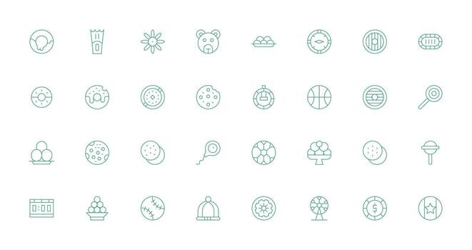 Round Design Icons featuring 32 in Thin Line Style Web Icon Collection vector
