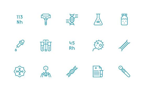 15 Icons for Laboratory in Regular Line Format Simplified Icon Pack for Visual Tools vector