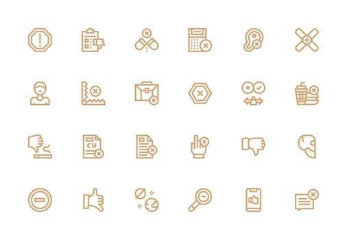 Thick Line Line Icons from Reject Set with 24 Vectors Neat Icon Set