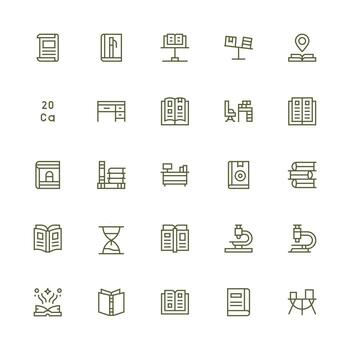 Study Design Icons featuring 25 in Medium Stroke Outline Style Essential Icons for Rapid UI Building vector