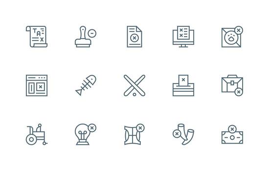 15 Invalid Icons in Regular Line Aesthetic Clean Set for Layout Prototypes vector