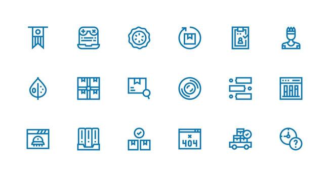 Status Visual Pack containing 18 Strong Stroke Line Icons Complete Icon Set for Mobile Apps vector