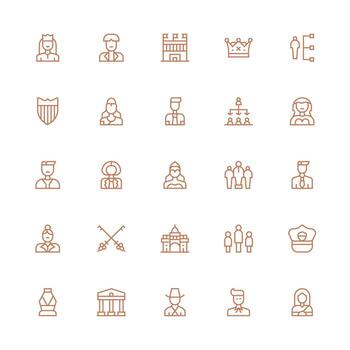 Authority featuring 25 Icons in Medium Stroke Outline Design Simple Icons for Interface and Wireframes vector