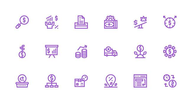 fuerte carrera línea íconos desde regreso conjunto con 18 vectores escalable íconos para todas temas