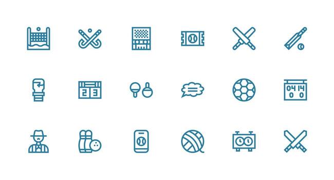 18 Strong Stroke Line Icons for Match Graphics Versatile Icon Collection for Designers vector
