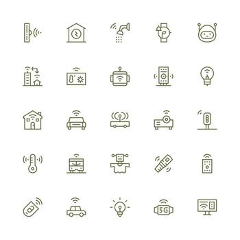 Medium Stroke Outline Icons from Smart Set with 25 Vectors Multi-Purpose Icon Pack for Templates