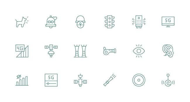 18 Icons for Signal in Minimal Line Format Universal Icon Pack vector