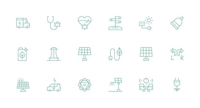 18 Minimal Line Icons for Alternative Graphics Glyph Icon Series vector