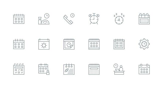 Minimal Line Icons from Time Management Set with 18 Vectors Style Icon Set