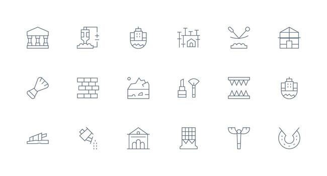 Foundation Icon Collection with 18 Minimal Line Designs Multi-Style Icons for Creative Projects vector