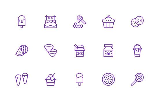 Regular Line Icons from Sweet Set with 15 Vectors Core Icon Collection for Daily Tasks