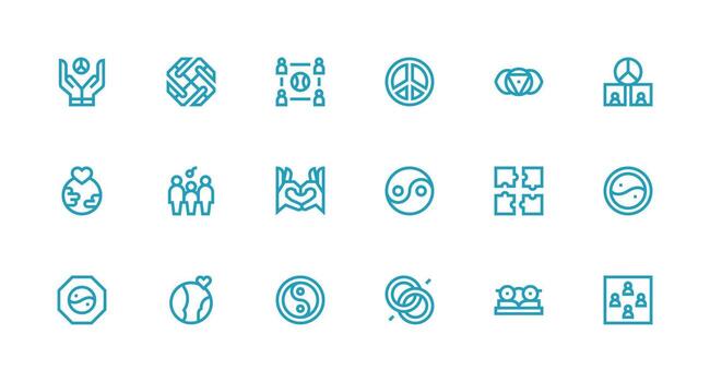 Strong Stroke Line Icons from Unity Set with 18 Vectors Flat Icon Set