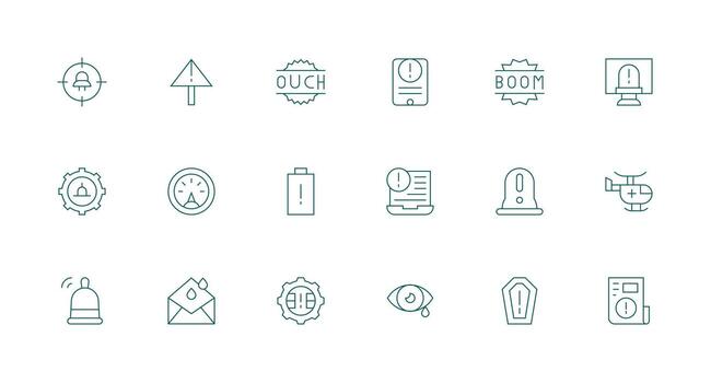 18 Minimal Line Vectors for Critical Theme Icon Pack for UI