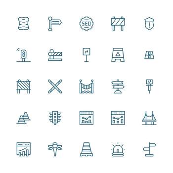 Traffic featuring 25 Icons in Medium Stroke Outline Design Full Icon Library for UI Designers vector