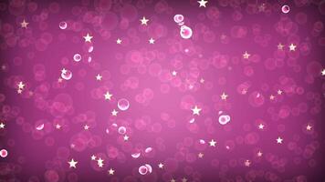 Dreamy Pink Background with Sparkling Stars and Floating Bubbles Abstract Motion Graphics Loop,Pink and Purple Confetti Stars and Bubbles Background, Abstract Glowing Stars and Bubbles on a Gradient video