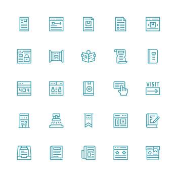 Medium Stroke Outline Icons from Page Set with 25 Vectors Icon Pack for UI