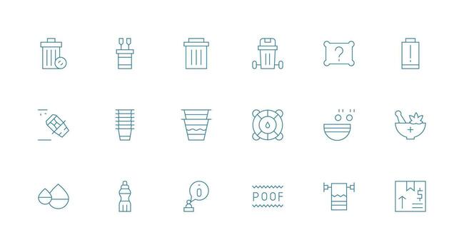 mínimo línea íconos desde vacío conjunto con 18 vectores digital producto íconos para rápido entrega