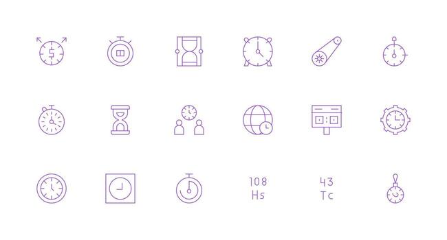 sincronización icono conjunto con 18 mínimo línea gráficos mínimo icono paquete vector