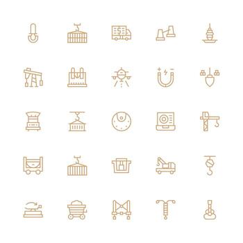 Load Icon Set with 25 Medium Stroke Outline Graphics Icon Set for Web vector