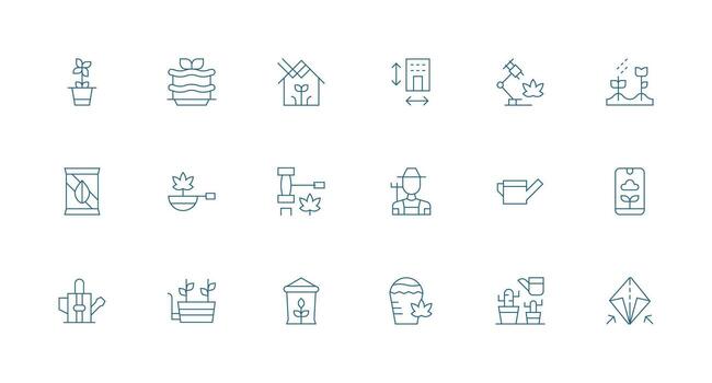 Minimal Line Icons from Grow Set with 18 Vectors Clean Icon Collection for Web Use