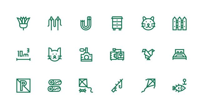 18 Icons for Line in Strong Stroke Line Format Multi-Purpose Icon Set vector