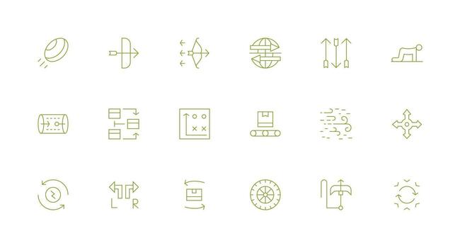 Minimal Line Style Movement Icons with 18 Vectors Editable Icon Collection