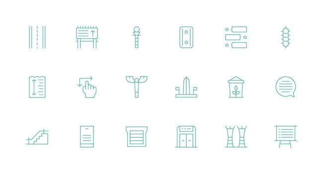Minimal Line Style Vertical Icons with 18 Vectors Dashboard Icon Series