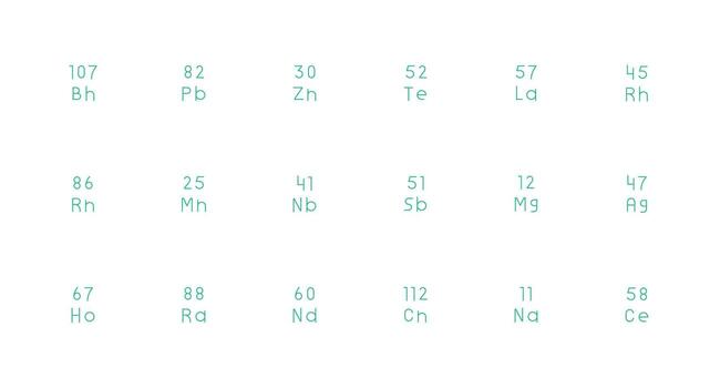 18 Minimal Line Designs for Periodic Table Element Icons Multi-Style Icon Collection vector