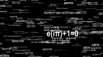 Dynamic Mathematical Equations Display Euler's Identity, Calculus, And Scientific Concepts,a Clean, Monochromatic Look At Equations And Notations,mathematical Formulas In A Minimalist Black And White video