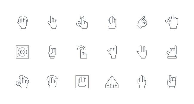 18 mínimo línea íconos para cursor gráficos interfaz icono colección para diario proyectos vector