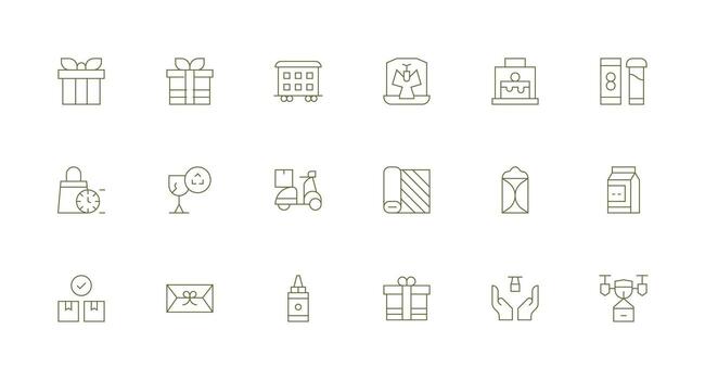 Package featuring 18 Icons in Minimal Line Design Flexible Icon System for Web Interfaces vector