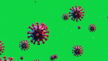 A Clear And Dramatic Image Of A Virus For Topics On Epidemics And Viral Spread. 3d Rendered Models Of Viruses On A Vibrant, Green-screen Backdrop.a Striking Visual Of A Virus For Chroma Key And Digita video