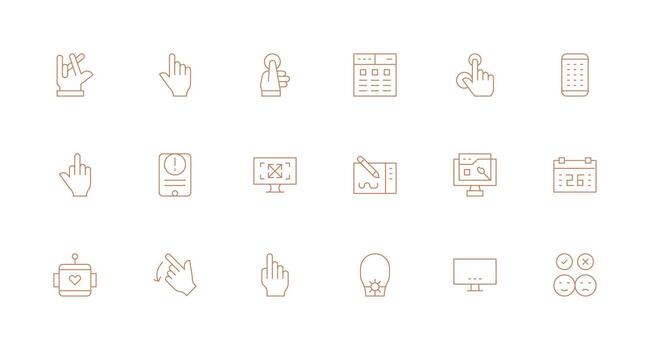 Ux Visual Pack containing 18 Minimal Line Icons Multi-Style Icon Collection vector