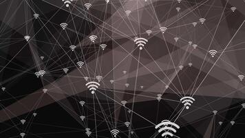 Dynamic Wi Fi Network Plexus Abstract Digital Connectivity and Global Wireless Communication Background video
