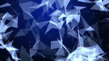 Abstract Blue Plexus Network Background With Glowing Geometric Triangles And Sparkling Particles Seamless Loop,a Modern, Abstract Visual Of Complex Polygons, A Dynamic Display Of Interlocking Shapes video